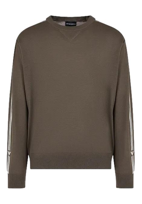 Shaved virgin wool jumper with jacquard eagle logo EMPORIO ARMANI | sweaters | 6R1MXG 1MNGZF420